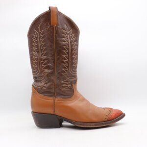 Tony Lama Brown Leather Men’s Size 8.5 B Western Cowboy Boots Made In USA